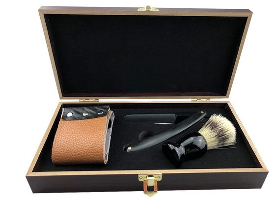 WenX Straight Cut Throat Wood Shaving Razor Kit Cut Throat Wood Shaving Razor Kit With Strop