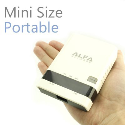 Secured ALFA 150 Mbps Portable Router Wireless 802.11N Portable Router In White And Brown