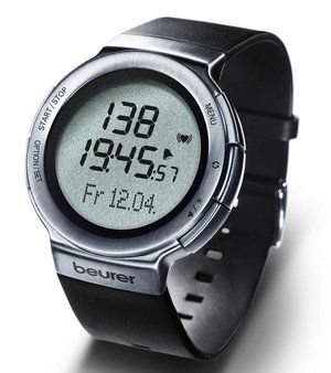 Calorie Consumption Heart Rate Monitor Watch Watch With Black Band And Chrome Effect Dial