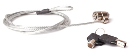 Keyed Notebook Lock Cable In Polished Chrome Effect