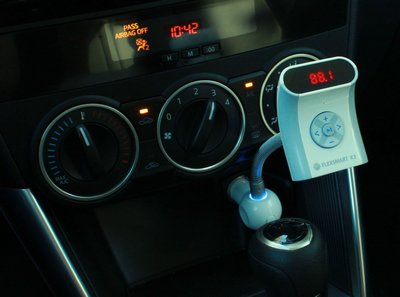 Bluetooth FM Transmitter In Light Blue Colour