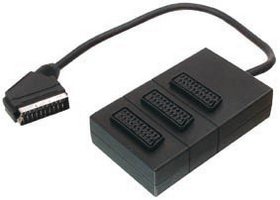 Guilty Gadgets 3 Way SCART Splitter Box In Black Finish