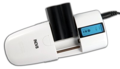 Locking Universal Li-ion Camera Battery Charger Universal Li-ion Battery Charger In Black And White Finish