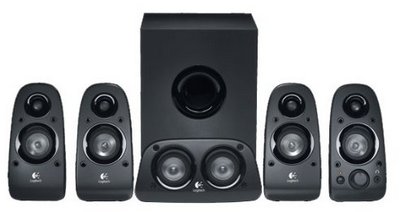 2 Channel Surround HDTV Speakers Surround HDTV Sound 5 Piece Black Speakers