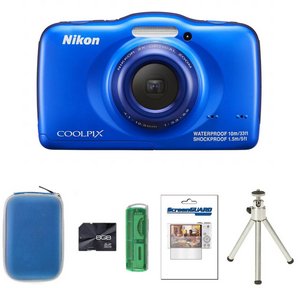 Camera In Blue With Tripod