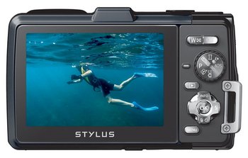 Waterproof Camera In Grey With Under Water Photo