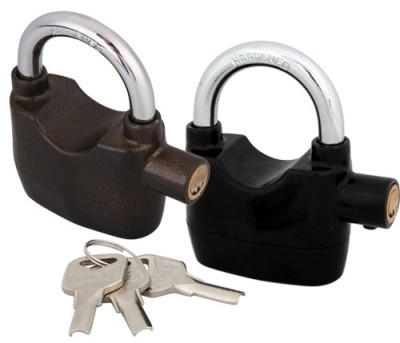 Water Resistant Security Shed Sturdy Alarm Padlock Lock Security Padlock Locks In Black And Grey Exterior