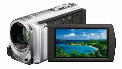 Streamlined Sony DCRSX33ES With On-Board Video Light Motion Camcorder In Dark Silver Colour
