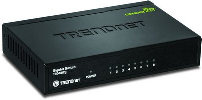 High Speed 8 Port Gigabit Switch 8 Port Un-Managed Switch In Black Box Exterior