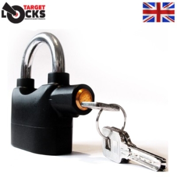 Shock Sensing Alarmed Multi-Use Padlock Alarmed Multi-Use Padlock In Black With 2 Keys