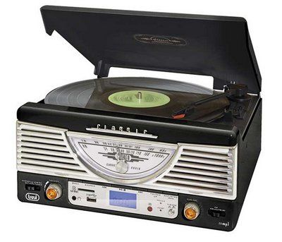 Vinyl Media Player In Black And Chrome Shell