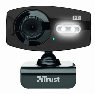 Trust Full HD LED Lighting Webcam In Black With LED Light On