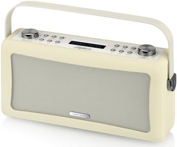 Cream DAB+ Retro Radio With White Carry Handle