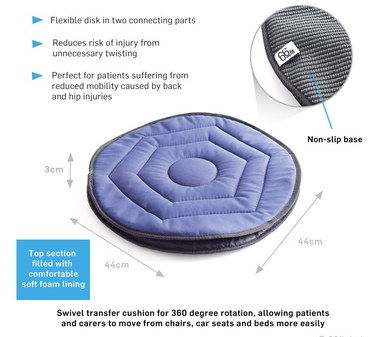 Swivel Mobility Car Seat Cushion In Black And Blue