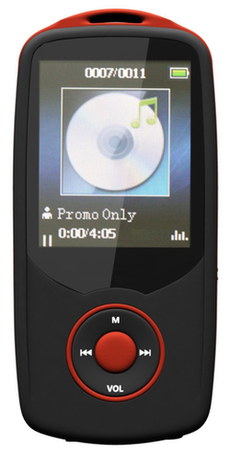 MP3 Music Player In Black With Red Dial