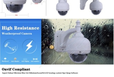 Pan Tilt Outdoor Dome Camera Outside In Rain