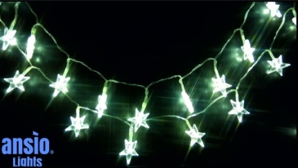 Battery Powered 30 LED Warm White Fairy Lights LED Warm White Fairy Lights In Black Back Drop