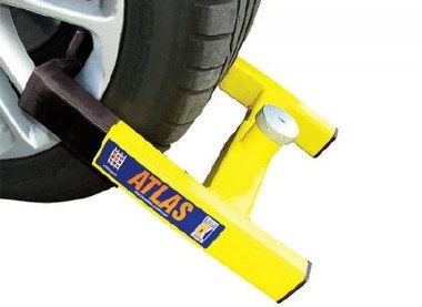 Compact Build Auto Lock Motorhome Wheel Clamp Atlas Auto Lock Motorhome Wheel Clamp In Bright Yellow