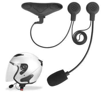Twin Speaker Bluetooth Motorcycle Headset With White Helmet