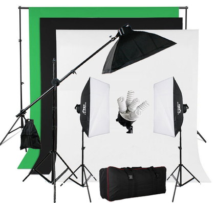 Softbox Continuous Lighting Photography Kit With Black Bag