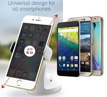 Adjustable Rotation Car Smartphone Holder Car Smartphone Holder In White