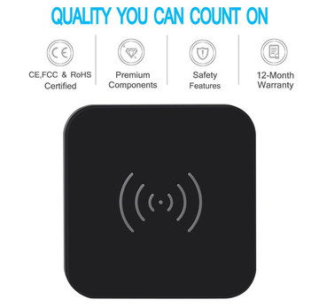 Stylish Wireless Phone Charger Pad In Black Square Shape