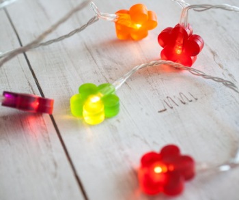 Vibrant Coloured LED Flower Decorative Fairy Lights Colour LED Flower Decorative Fairy Lights With Clear Wire