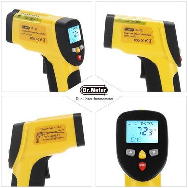 IR Dual Laser Temperature Sensor With Big LCD