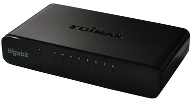 LED Lit 8 Port Gigabit Switch In Gloss Black