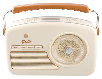 Vintage Portable Cream DAB Radio With Big Front Dial