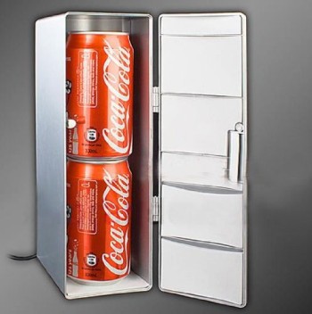 No Batteries USB Powered Mini Fridge USB Powered Mini Fridge With Red Can Cola