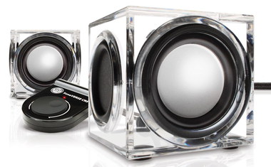 USB Laptop Media Speakers Speakers Glass Cube Style