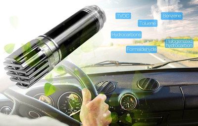 Plug In Vehicle Air Purifier Ionizer 12V Effective Car Air Purifier Ionizer In Black And Silver