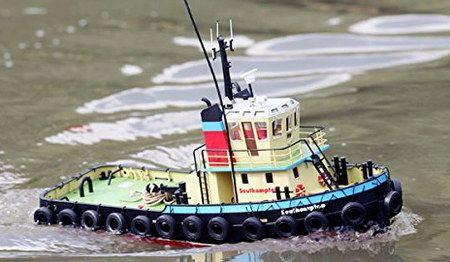 Radio Controlled Model Tug Boat With Black Tyres