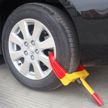 Weather Repellent Leisure Wheel Clamp For Trailer KCT Leisure Wheel Clamp For Trailer In Yellow And Red