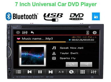 TFT 2-DIN Bluetooth Car Stereo Showing Media Player