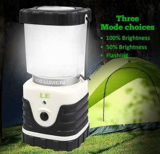 3 Settings LE Camping LED Lantern LE Camping LED Lantern In Black And White Casing