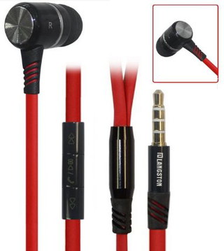 Earbuds With Mic, Volume In Black And Red