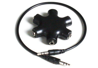 5 Way Multi Headphone Splitter In Black
