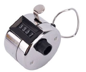 Hand Held Style 4 Digit Tally Counter Tally Counter In Ash Grey Steel
