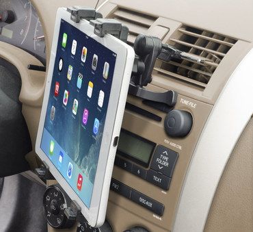 Secure Air Vent Tablet PC Car Mount With Black Exterior