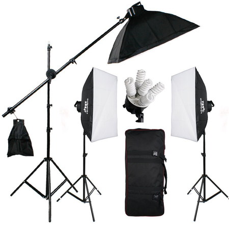 Studio Camera Lighting Kit In Black Exterior Parts