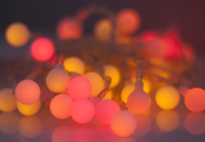 40 LED Sunset Novelty Fairy Lights in Red, Bright Orange