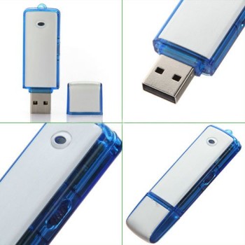 2 In 1 USB Spy 8GB Flash Drive Recorder USB Spy 8GB Flash Drive Recorder In White/Blue