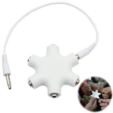 3.5mm Earphone Splitter Adapter With 6 Slots