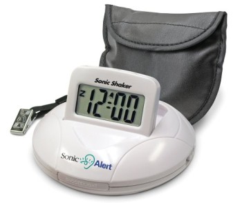 Loud Heavy Sleeper Alarm Clock Clock In White With Carry Bag