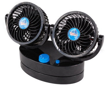 Dual Mode 12v Car Fan 2 Speed In Black Finish