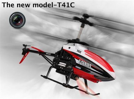 Flying Helicopter Helicopter In Red, White And Black