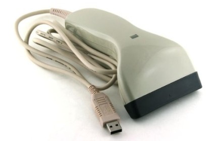 Hand USB Barcode Scanner Reader With White Cable