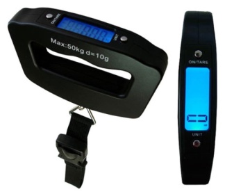 Blue Back-Lit Handheld Luggage Weight Scale Hand Weight Scale In Black Finish